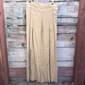 Anthro Wide Leg Linen Pants